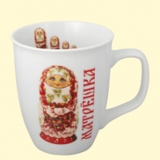 A set of mugs "Matryoshka in red" 0.4 l